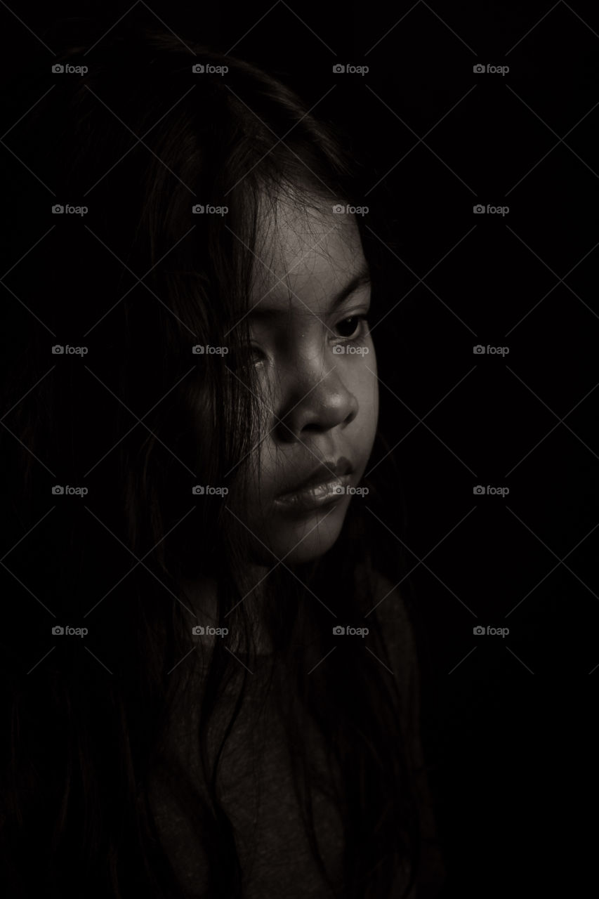 Face with no expression.