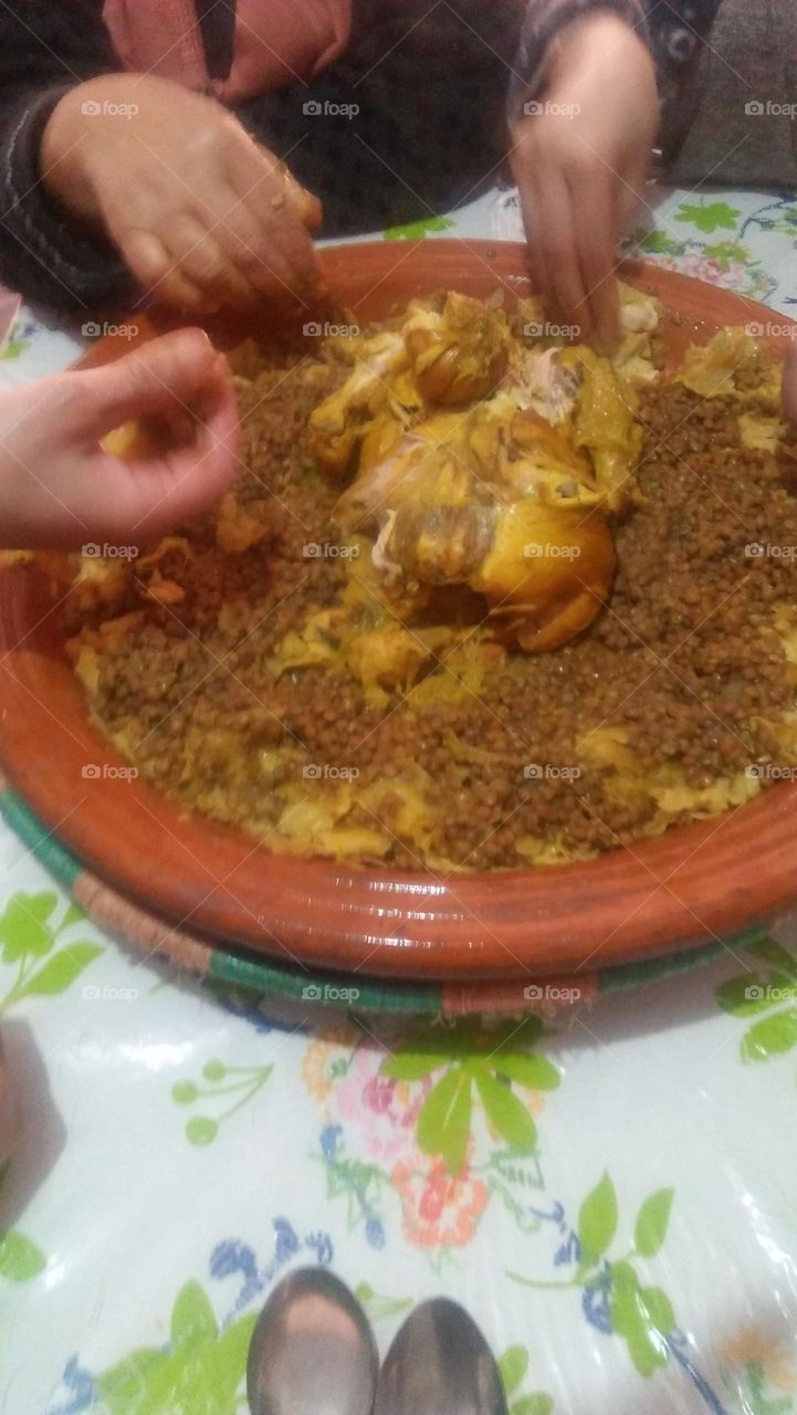 Trid. Typical and famous food in Morocco.