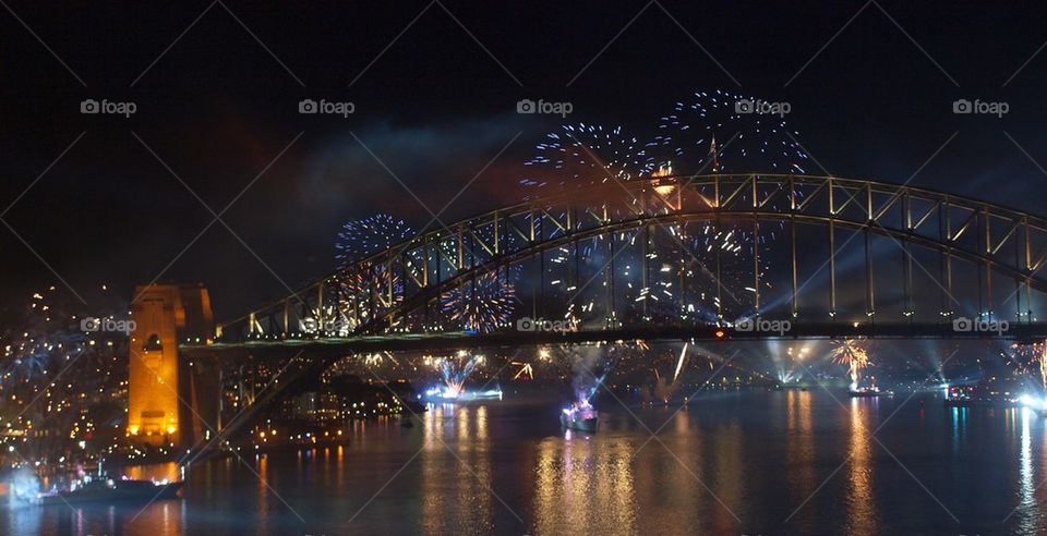 Iron bridge at night