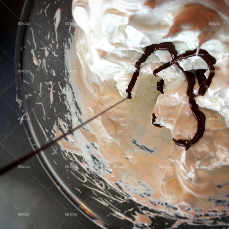 Chocolate. Meringue with chocolate