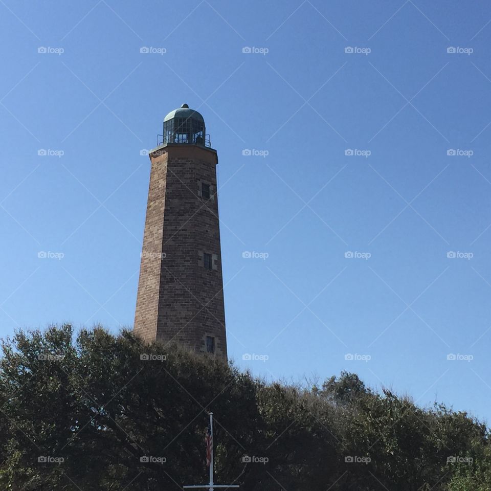 Virginia Beach lighthouse. Cape Henry lighthouse at Virginia Beach