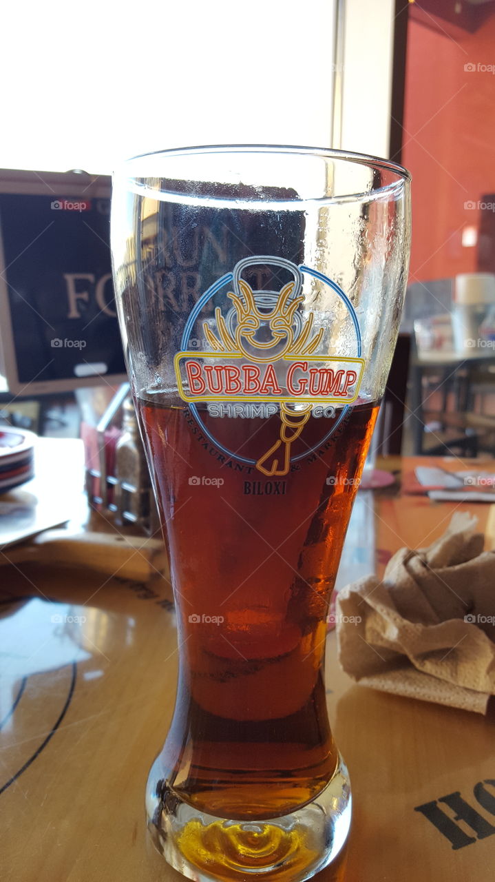 Amber lager at Bubba Gumps