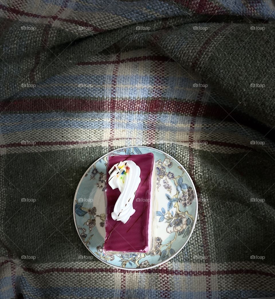 My family's favorite cake with berries and white cream