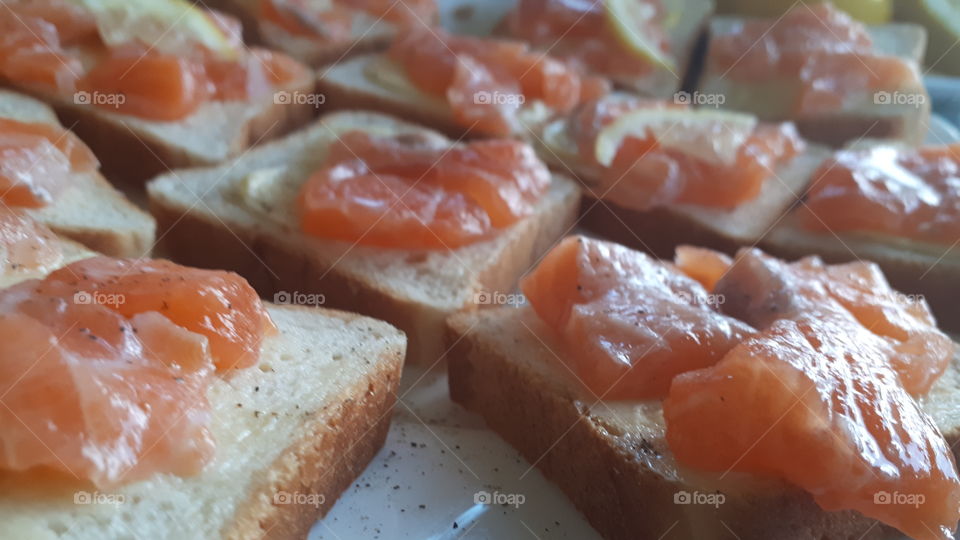 Salted salmon on bread. simple.