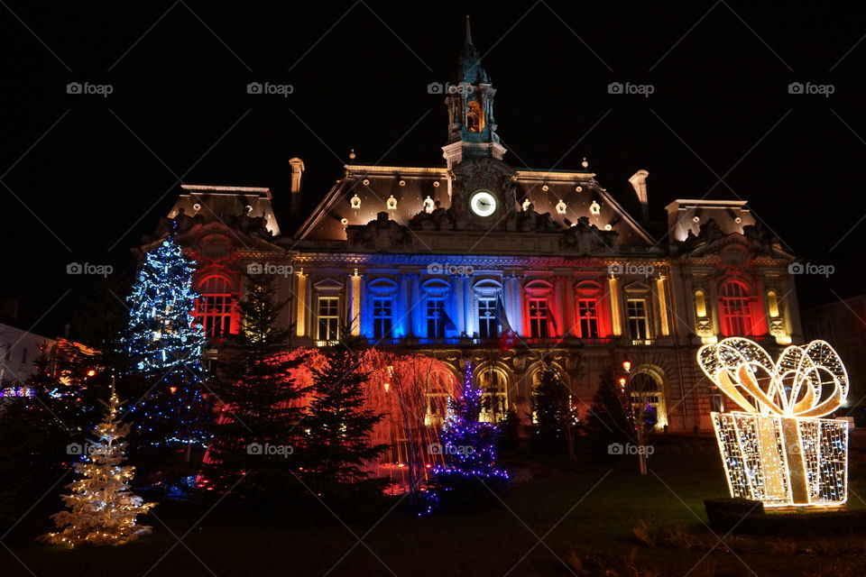 Illuminations colorées de Noël