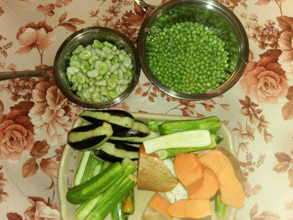 Various and multicolor vegetables