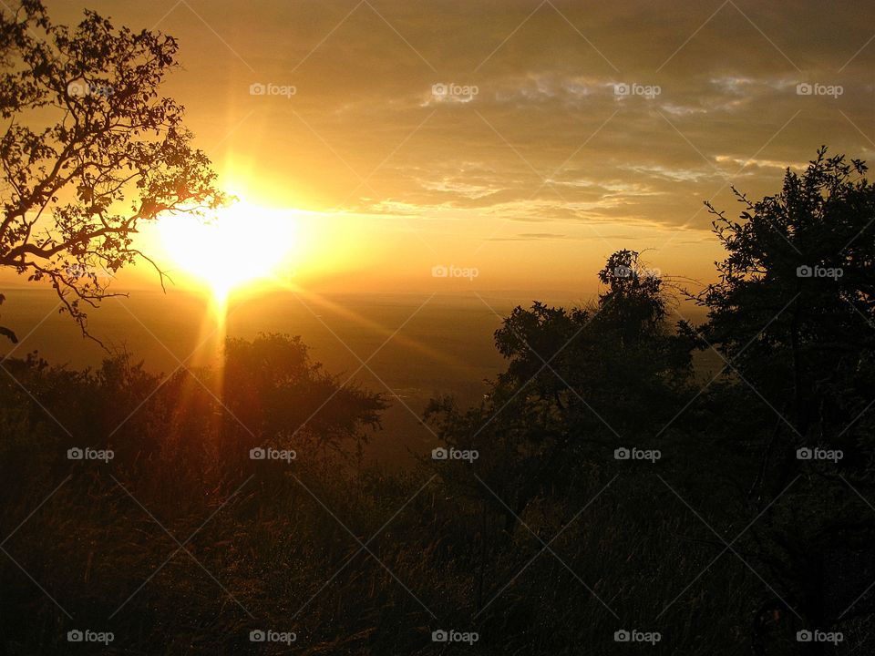 View over the massai  mari sunset
