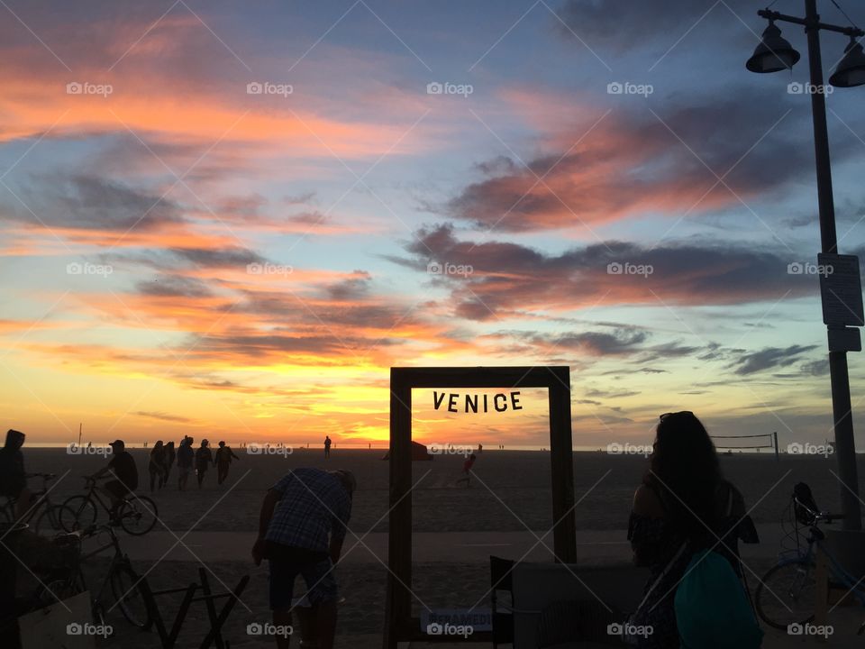The beautiful Venice sunset