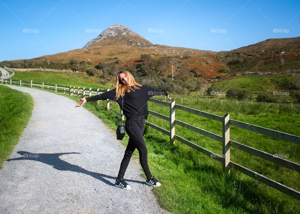 Viki at Connemara National park in the mountains, Ireland