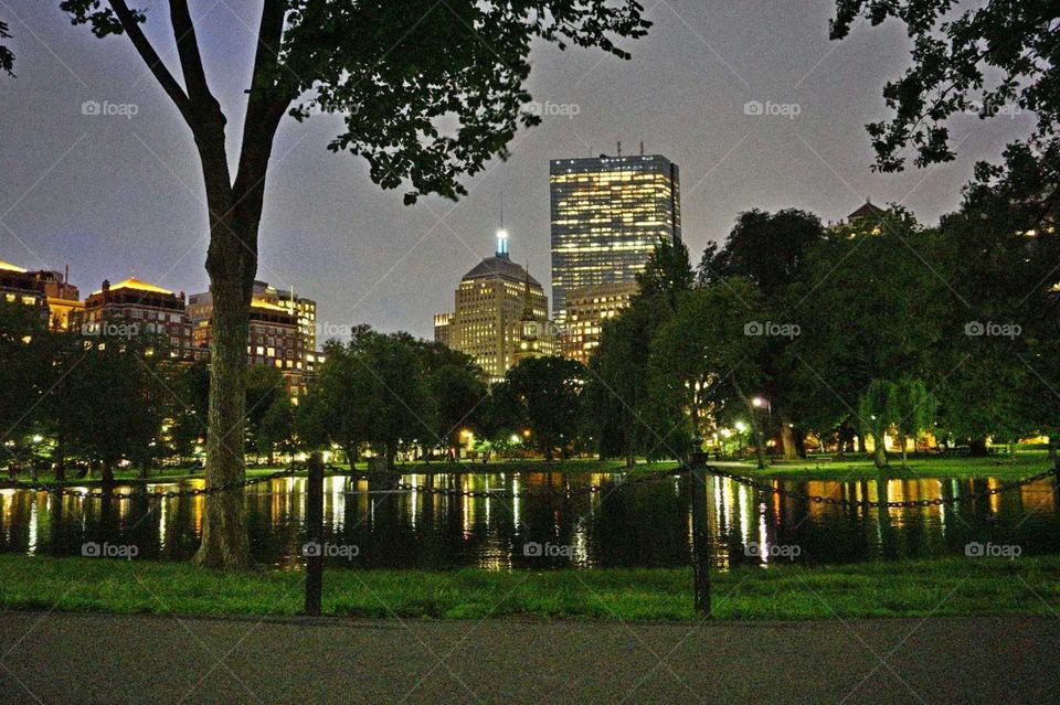 Boston at night