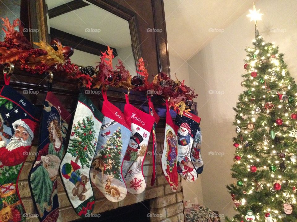 Stockings on a mantle