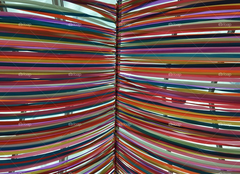 Colorful Ribbons on the Ceiling 