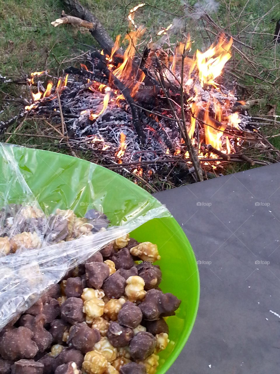 Autumn colors at the bonfire