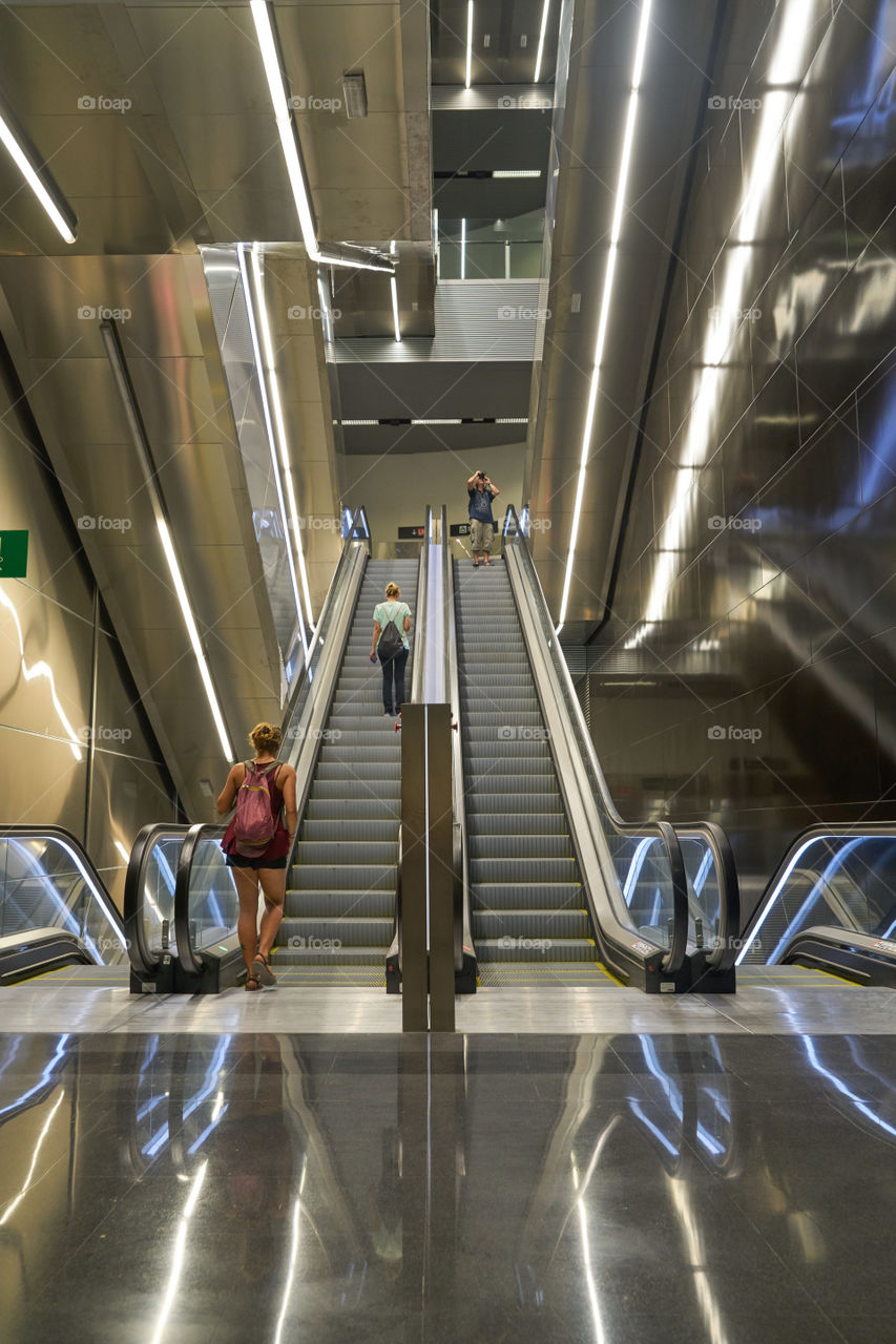Stairway in an Underground Station in L'Hospitalet