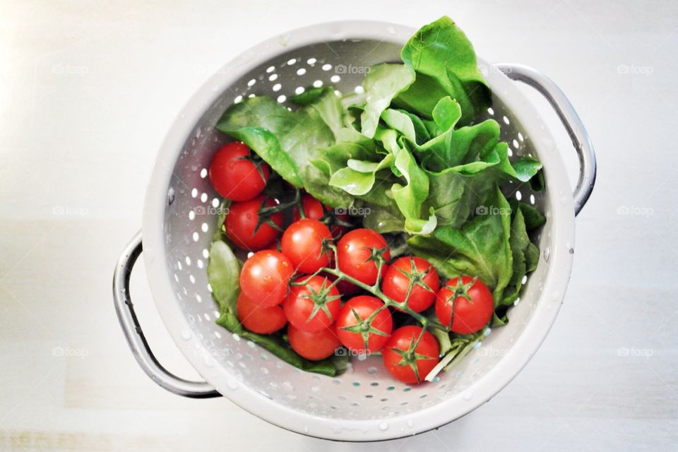 Organic food in basket