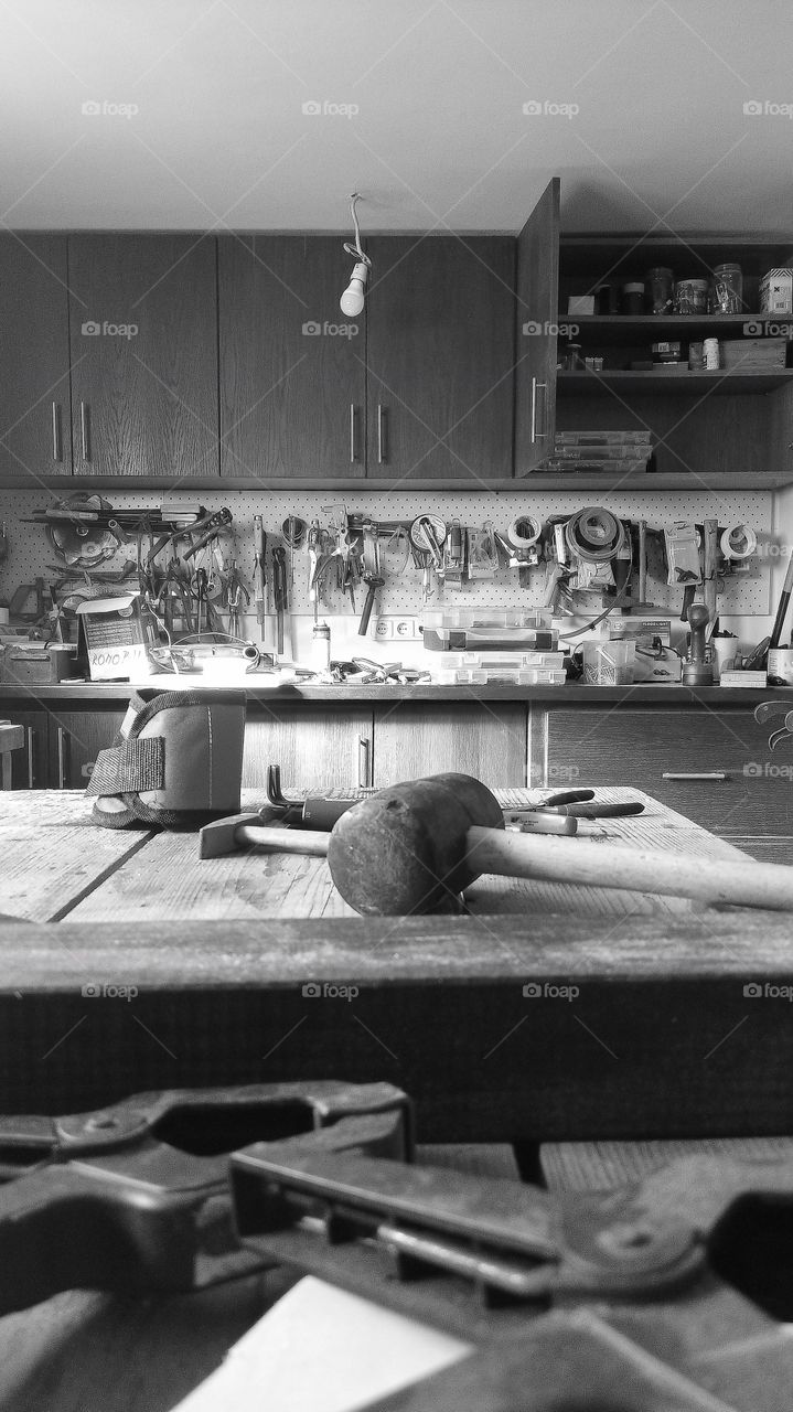 working and having fun in home