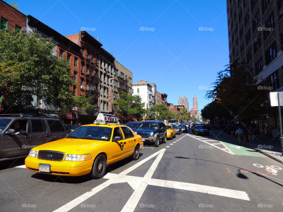 sky new york yellow cab manhatten by graham.harris