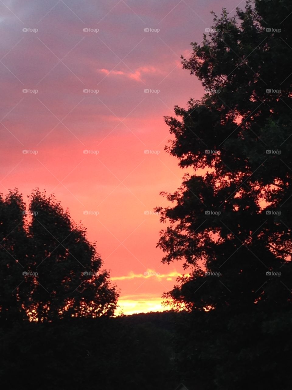 Backyard Sunset. NJ Skylands region