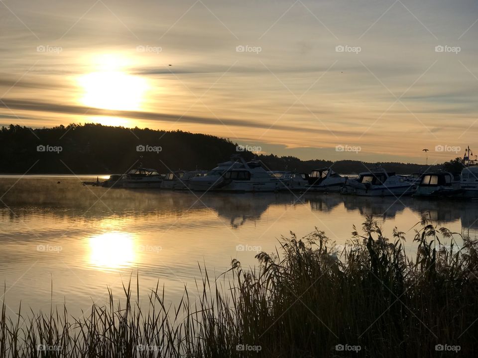 Marina in sunrise