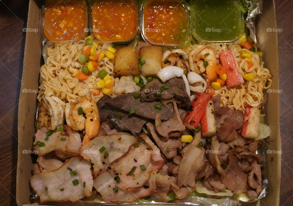 grilled pork seafood