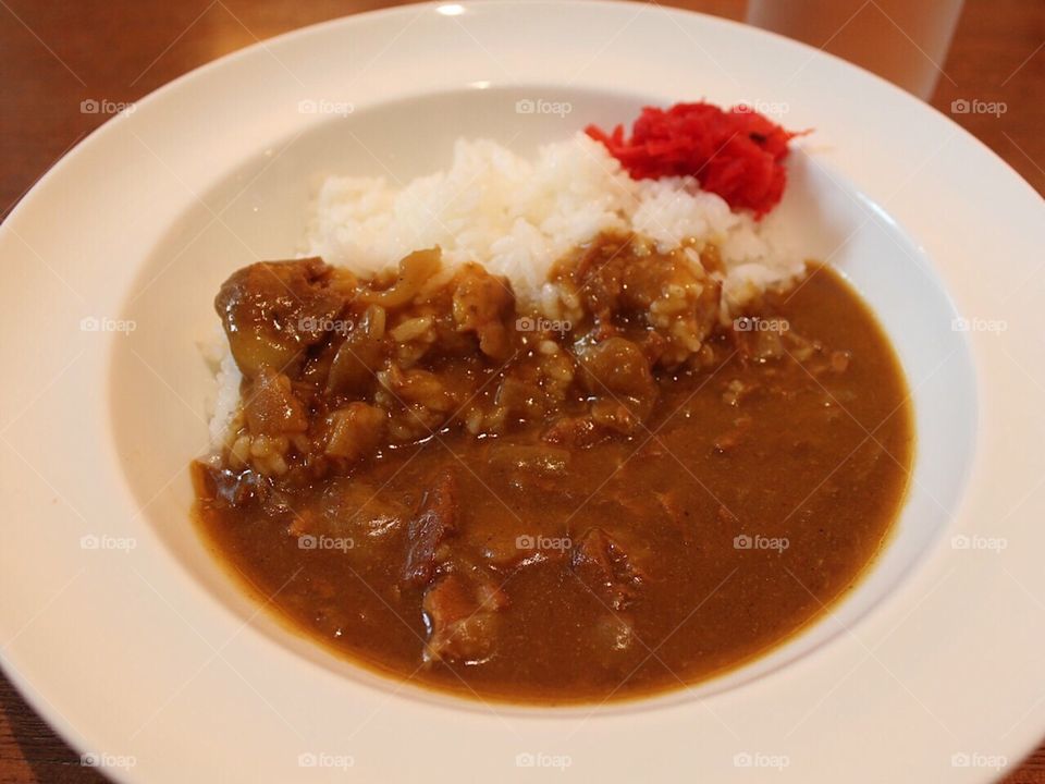 Japanese curried pork and rice 