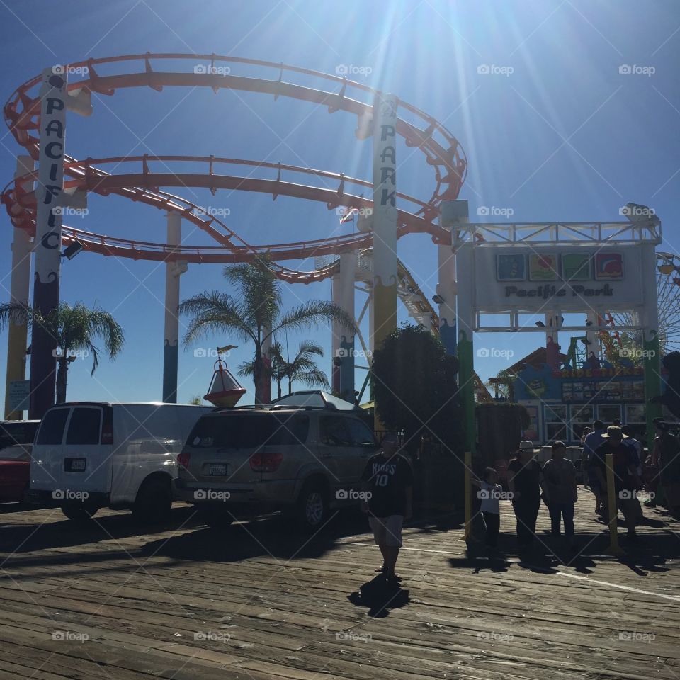 Santa Monica Pier Coaster . The roller coaster on Santa Monica Pier in California. 