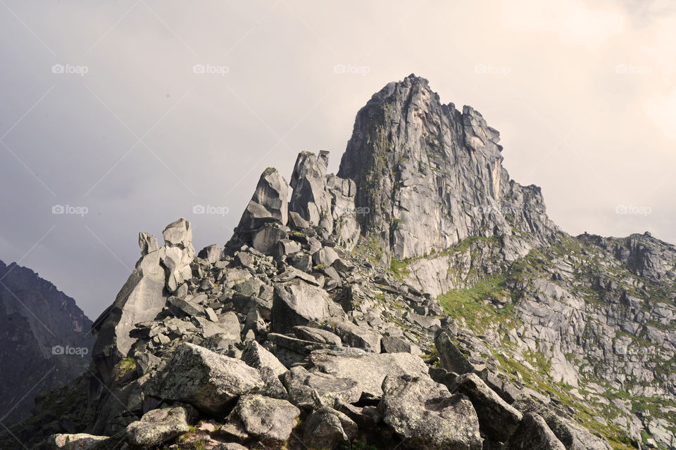 mountains in the sun