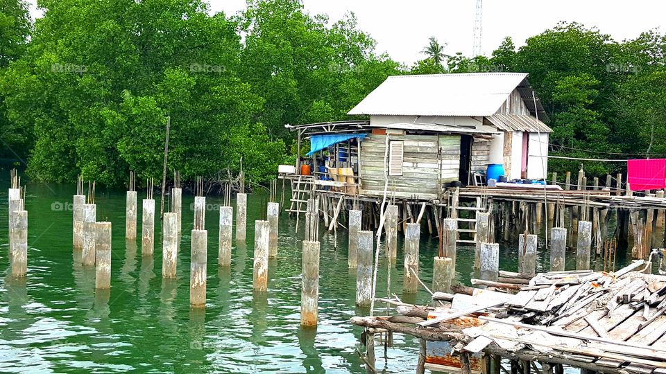 Indonesia fishing hut