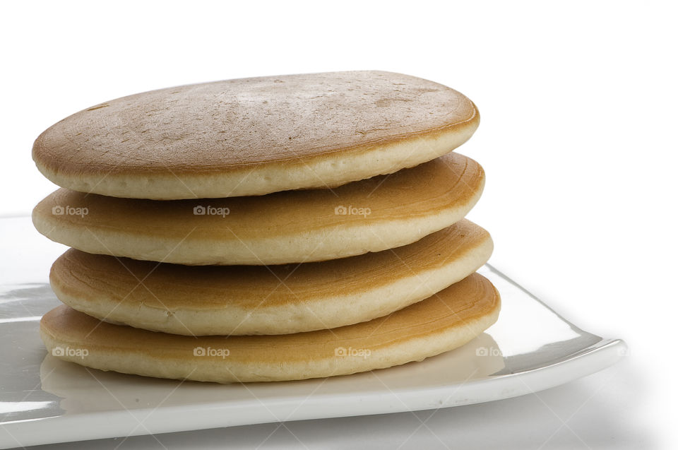 Pancakes on White background