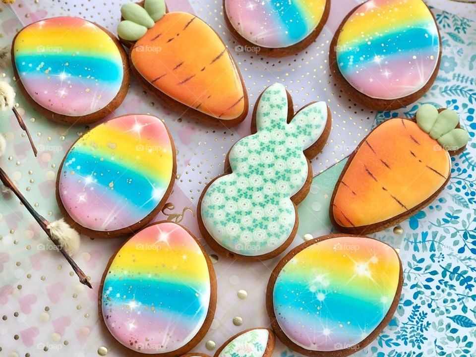 Красивые пасхальные печенье