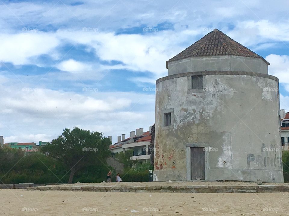 Old beach windmill 