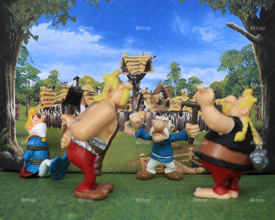 some figures in asterix comics. tribute to uderzo and goscinny