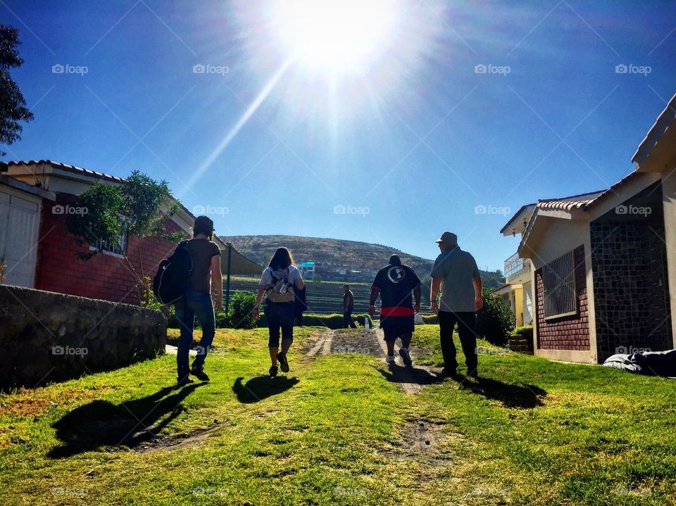 Mission team trekking to the special needs orphanage in Peru