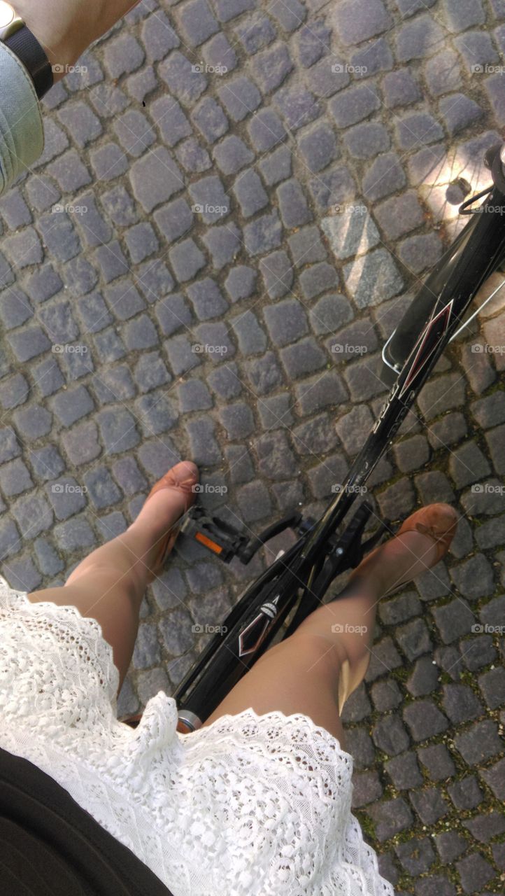 On a bike 