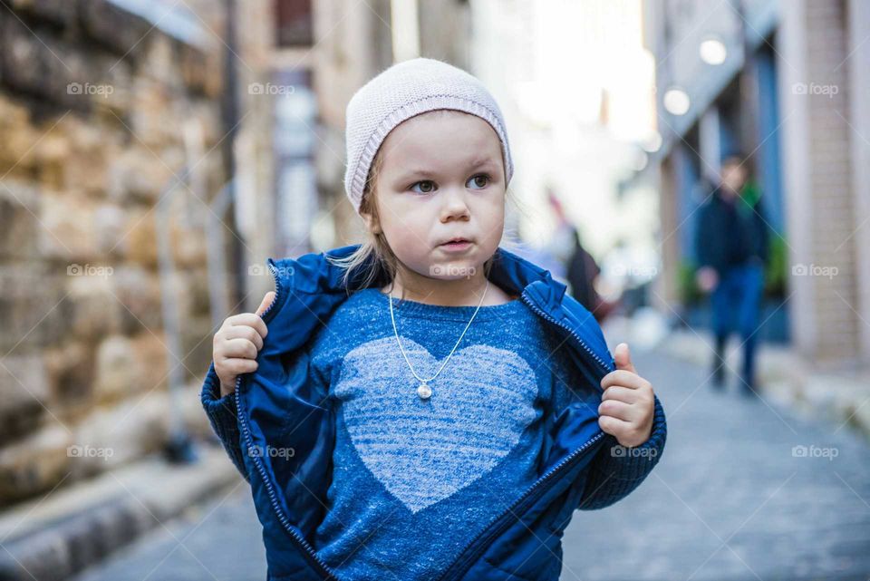 Baby wearing heart shape t-shirt