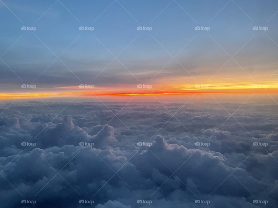 Sunrise above the clouds 