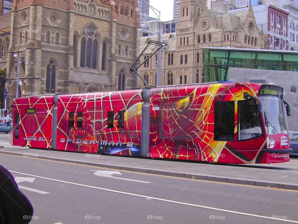 THE TRAM LINE OF CITY OF MELBOURNE AUSTRALIA