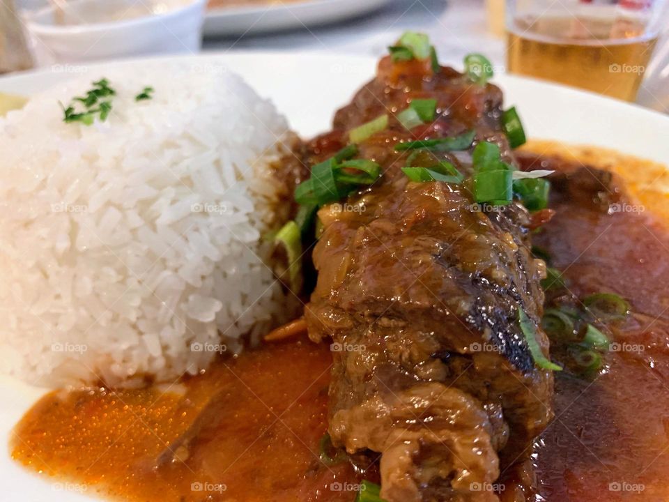 Meat with rice