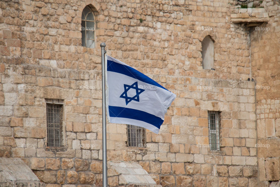 Close-up of israeli flag
