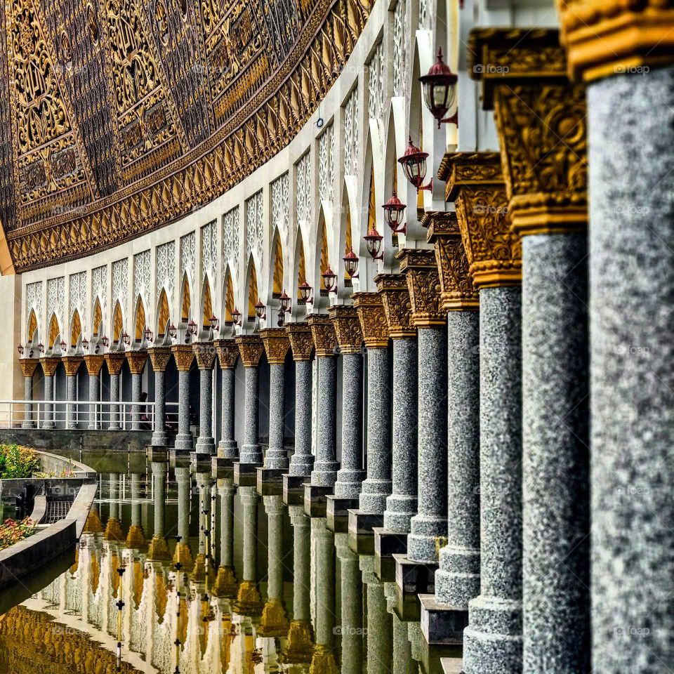 the pillars of West Sumatra grand Mosque