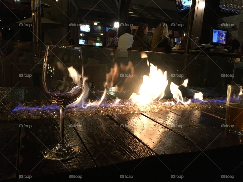 Wine by the fire pit