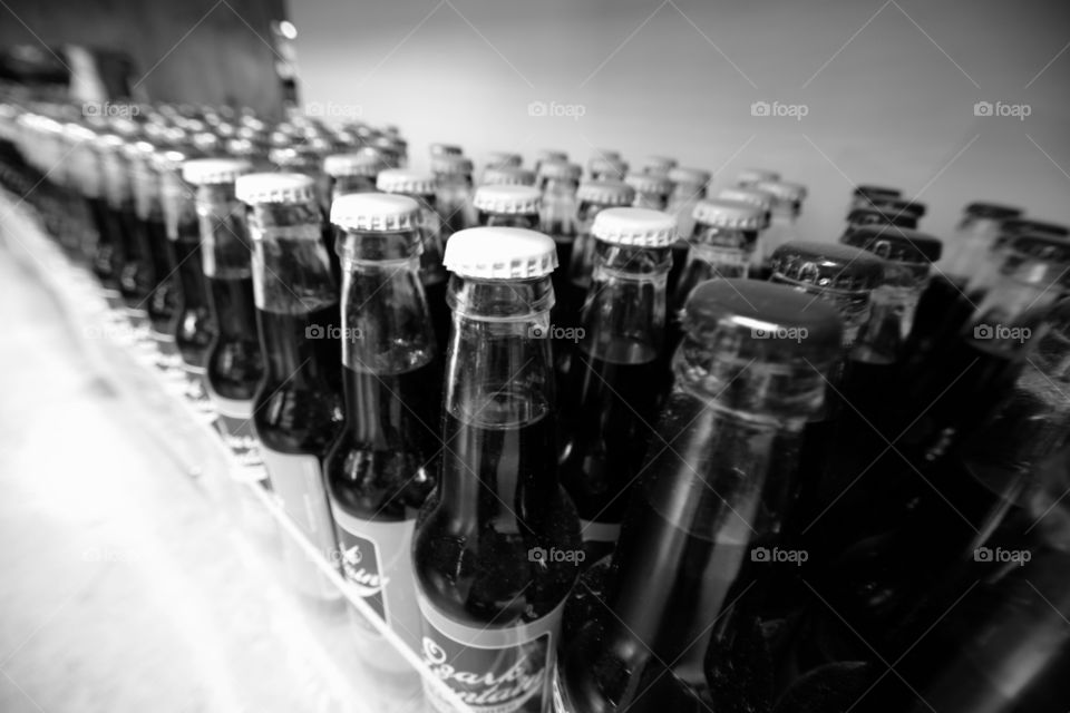 Black and White Soda Bottles