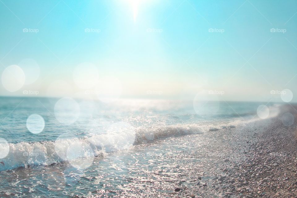 seashore with bokeh effect