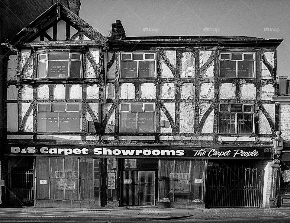 old abandoned carpet showroom, Wigan, UK