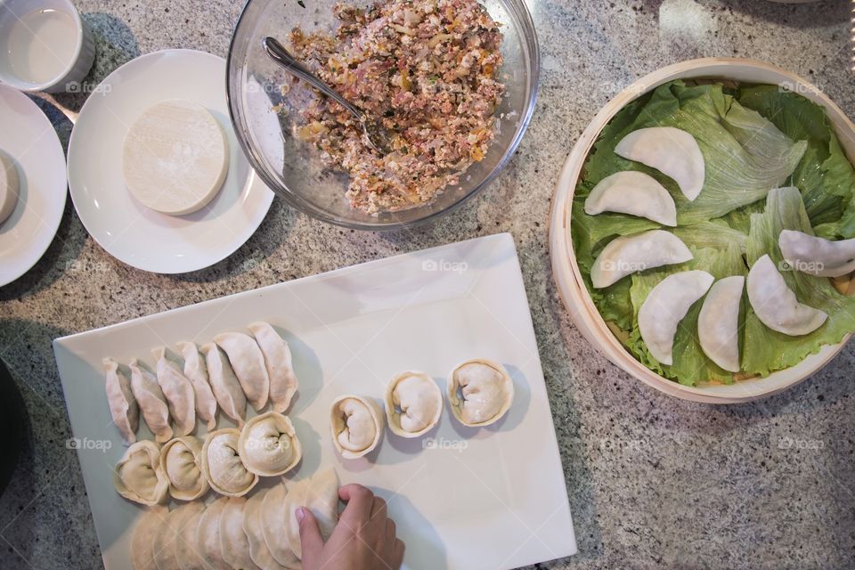 Making dumplings
