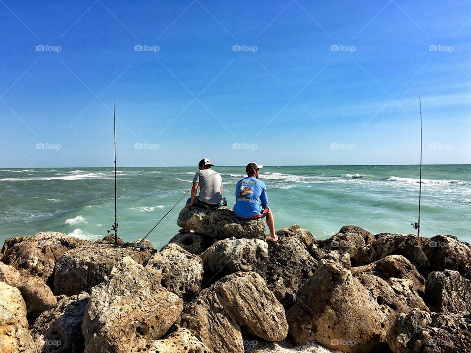 Fishermen Waiting Patiently, Sanibel Island, Fort Myers, Florida 