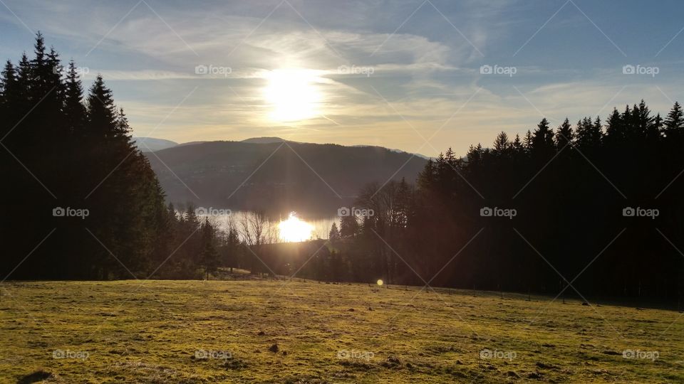 Titisee . walking back from hochfirst mountain in Titisee black forest Germany 