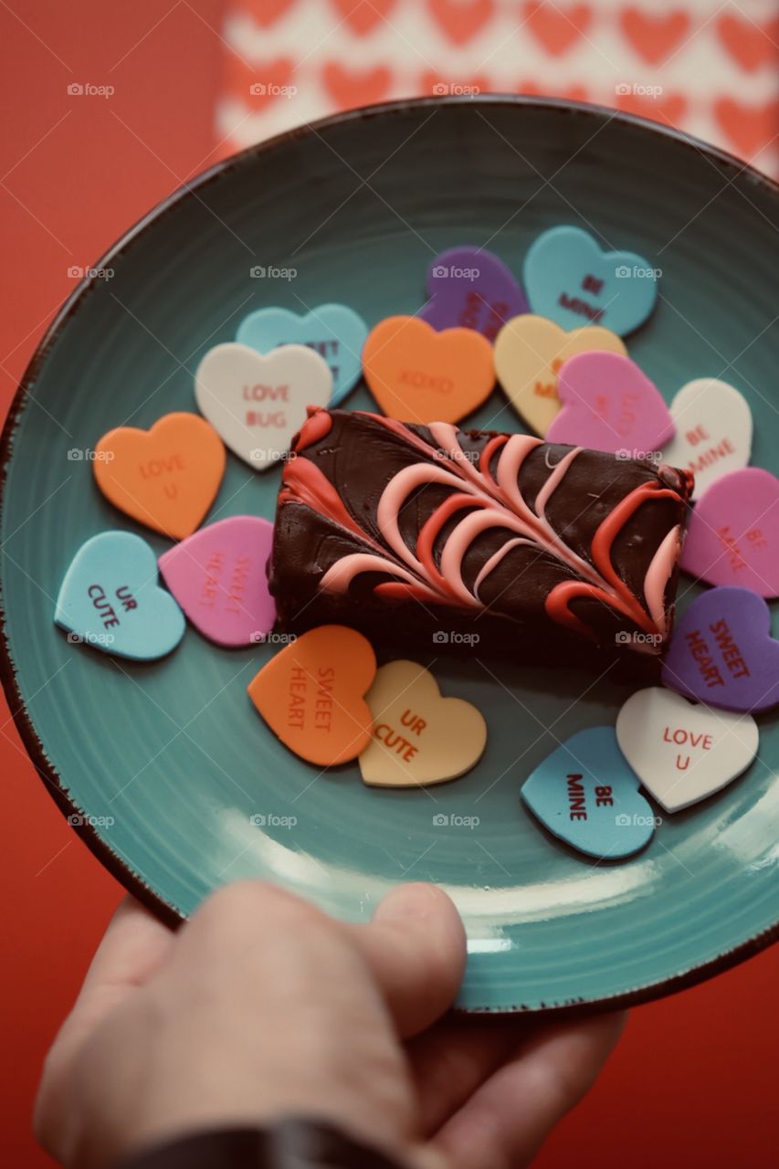 Valentine’s Day Brownie Served With Love 