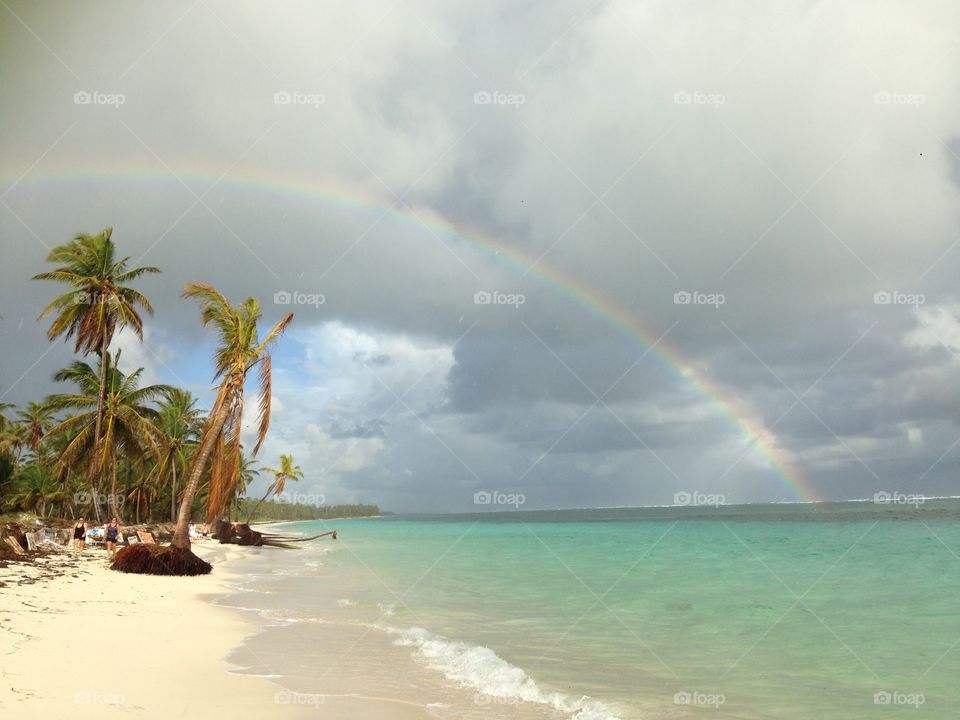 Rainbow over Tropical Beach, Punta Cana, Dominican Republic