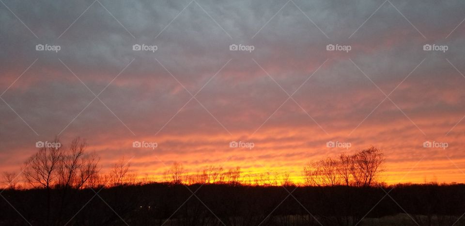 Oklahoma sunset in the spring